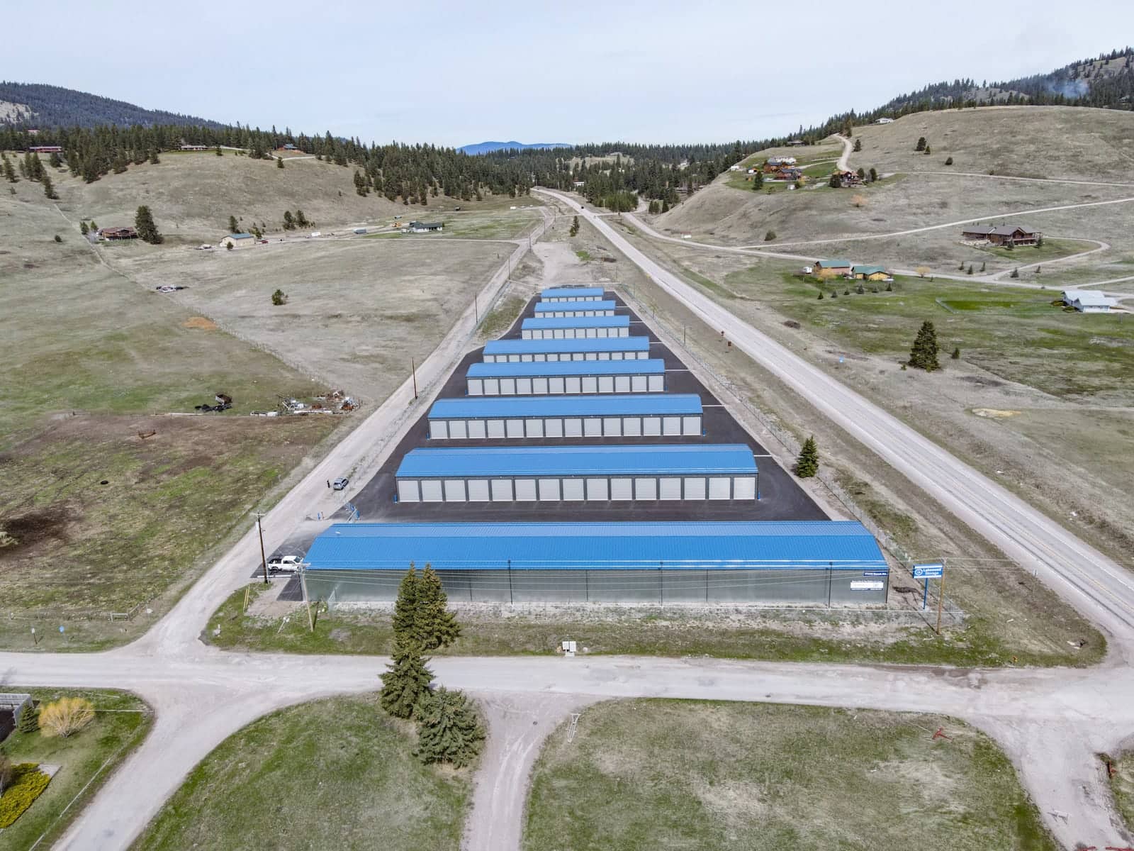 Aerial view 2 of Lakewood Storage storage facility in Polson, Montana - storage units Polson MT